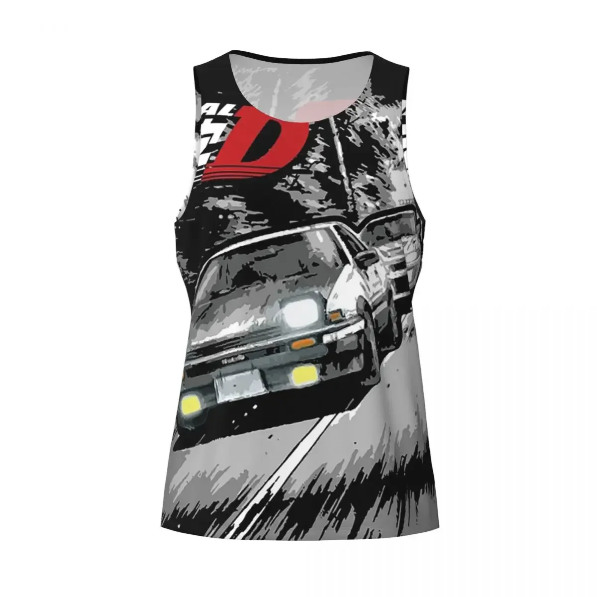 Фото Быстросохнущая дышащая майка-жилет для бодибилдинга Quick Dry Initial D - Mountain Drift Racing AE86 Gym Tank Muscle Sleeveless Shirt №2