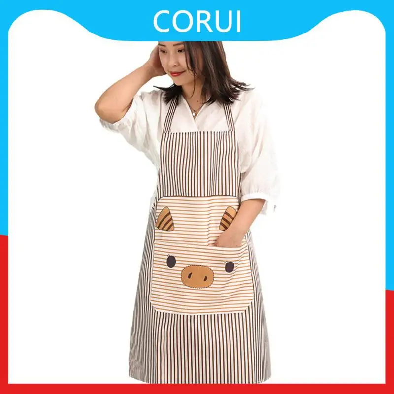 

Waterproof Hand-wiping Apron Korean Fashion Womens Apron Adult Sleeveless Apron Hanging Neck Design Home Cleaning Oil Proof