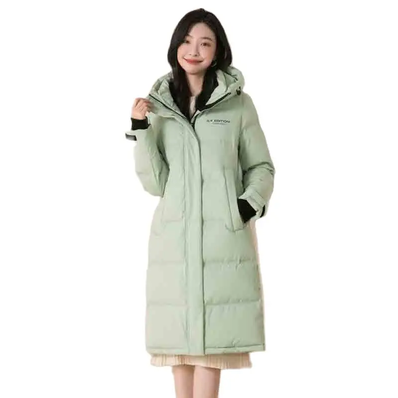 

Temperament Down Cotton Women In Long 2023 wWnter New Cotton-padded Jacket Slim Over Knee Fashion Warm CottonCasual Jacket Women