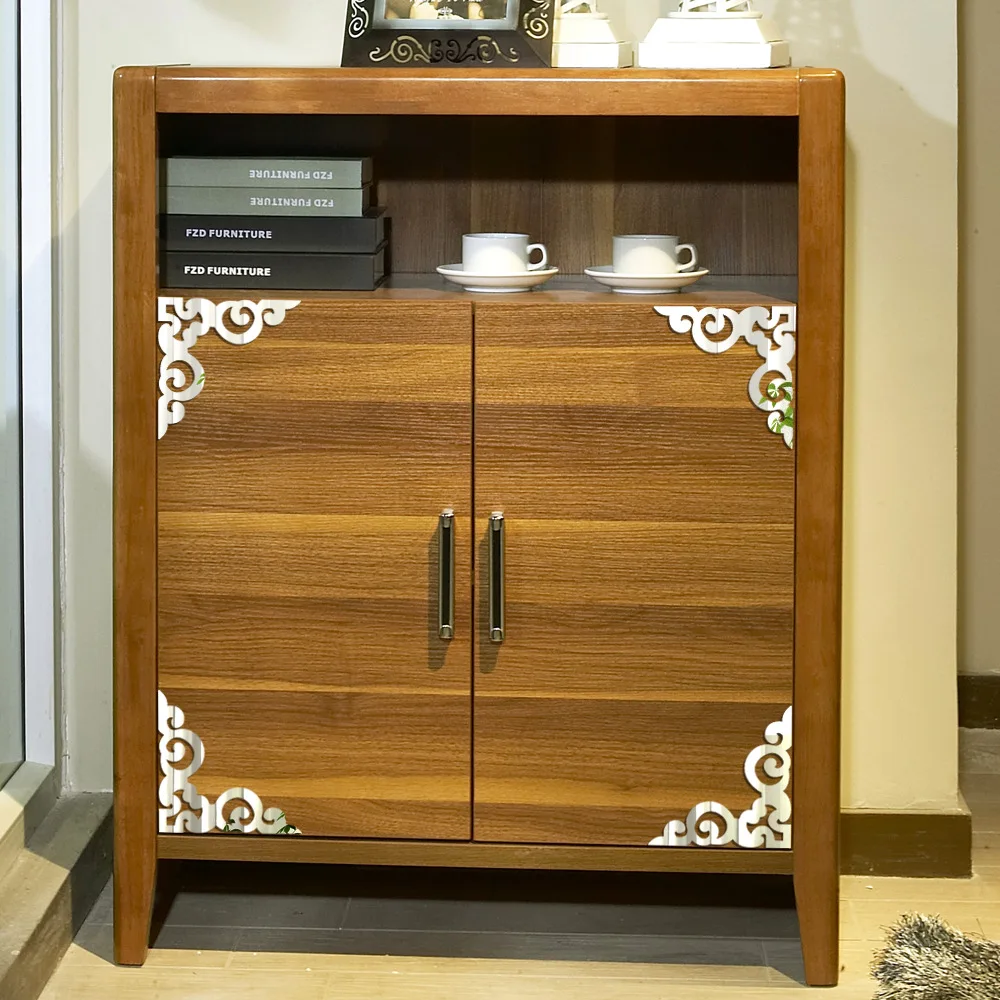 Самоклеящиеся зеркальные наклейки 3D 4 шт