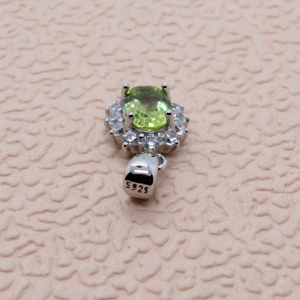 Подвеска с перидотом класса VVS 0 4 карата 100% натуральный серебряный кулон