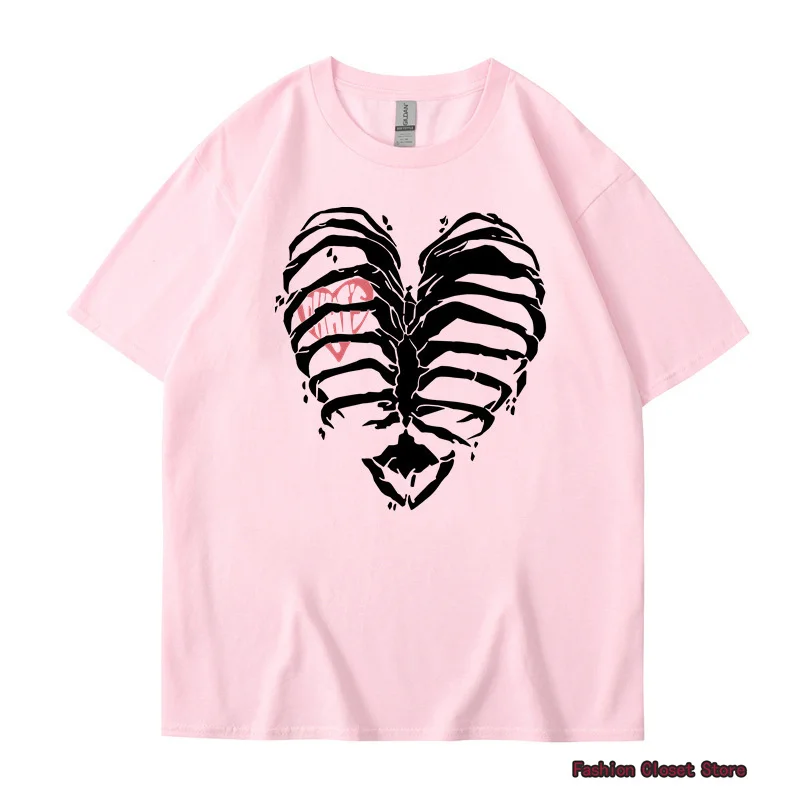 Популярные товары 2022 Мужская футболка с принтом скелета уличные Простые Модные