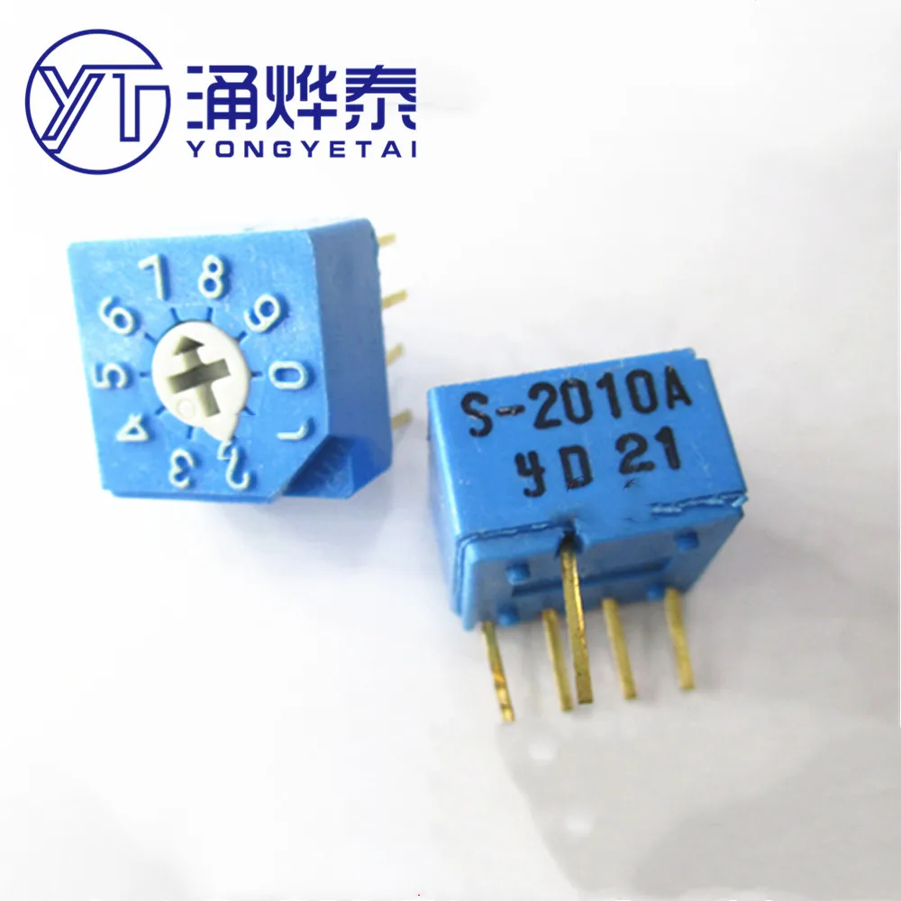 

YYT 5PCS S-2010A 4:1 coding switch 0-9 10-bit rotary dial code switch in-line