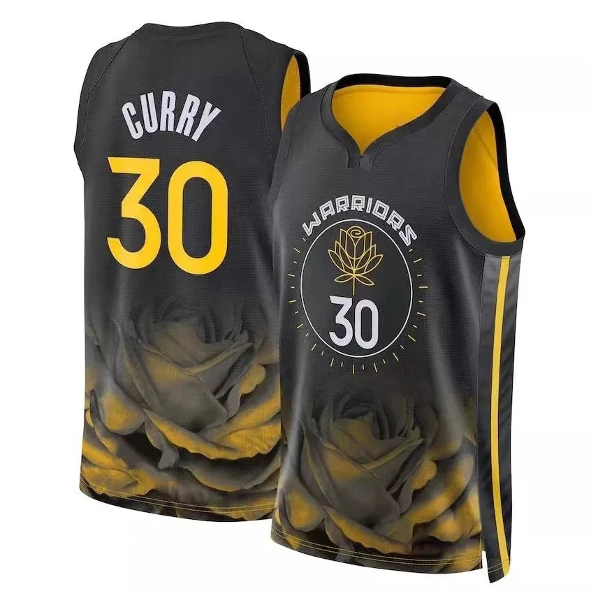 

Мужская Трикотажная футболка в американском стиле для баскетбола, одежда в стиле «Золотые государственные Воины», «Стивен Карри», № 30, штан...