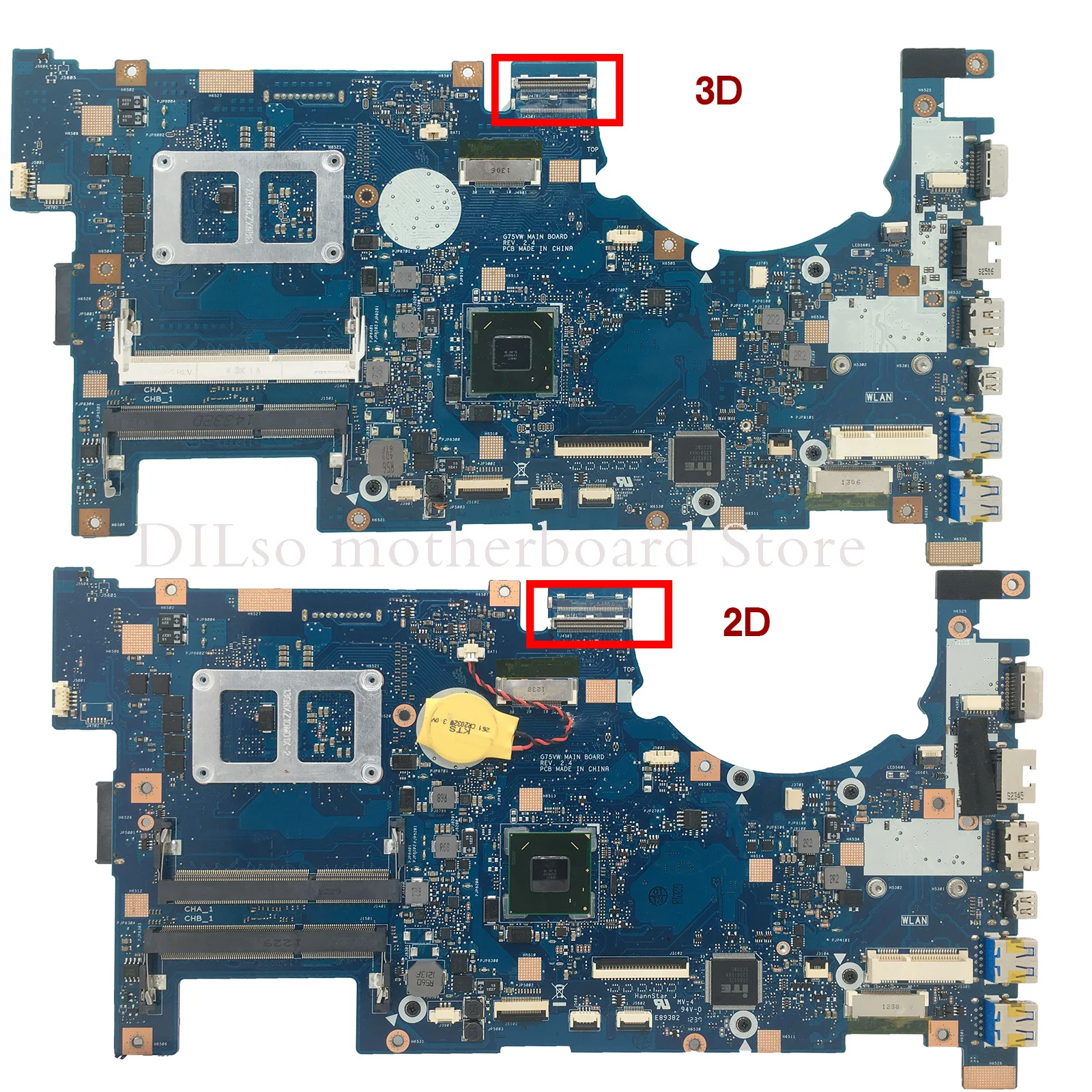 KEFU G75VW Mainboard For ASUS G75VW G75V G75VX support 2D 3D connector 4 Memory slot ddr3 HM65 Laptop Motherboard enlarge