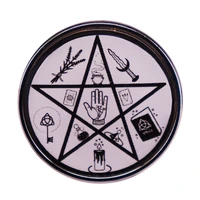 pentacle enamel pin wrap clothes lapel brooch fine badge fashion jewelry friend gift