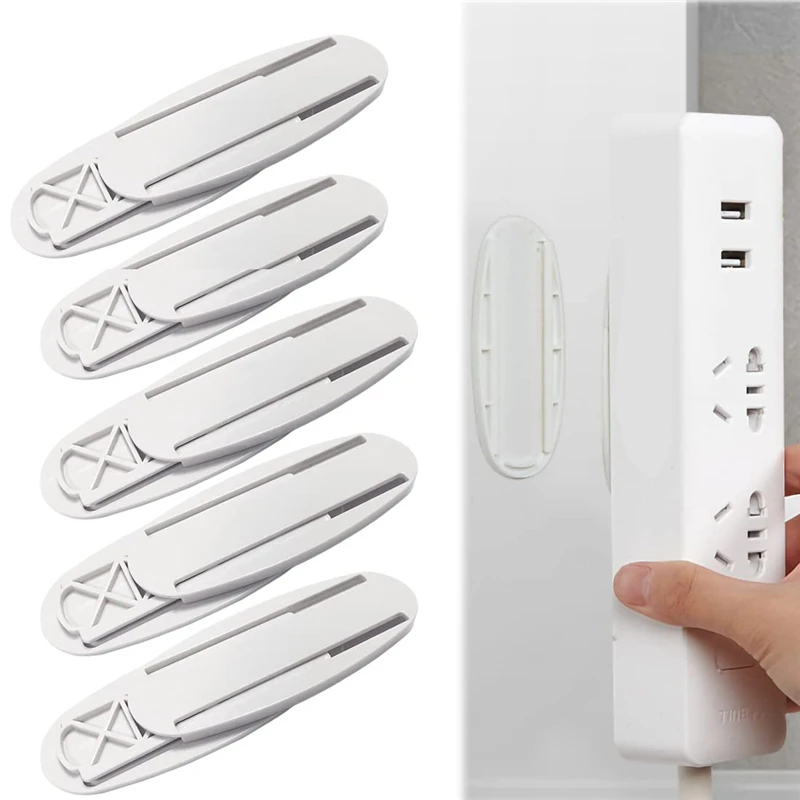 

Wall-Mounted Holder Punch-free Plug Fixer Self-Adhesive Socket Fixer Seamless Power Strip Holder Home Organizer Cable Wire Racks