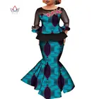Африканское платье Дашики с принтом, Короткие топы и юбка, вечерние нее свадебное платье с длинным рукавом, африканская Женская одежда, комплект с длинной юбкой WY4575