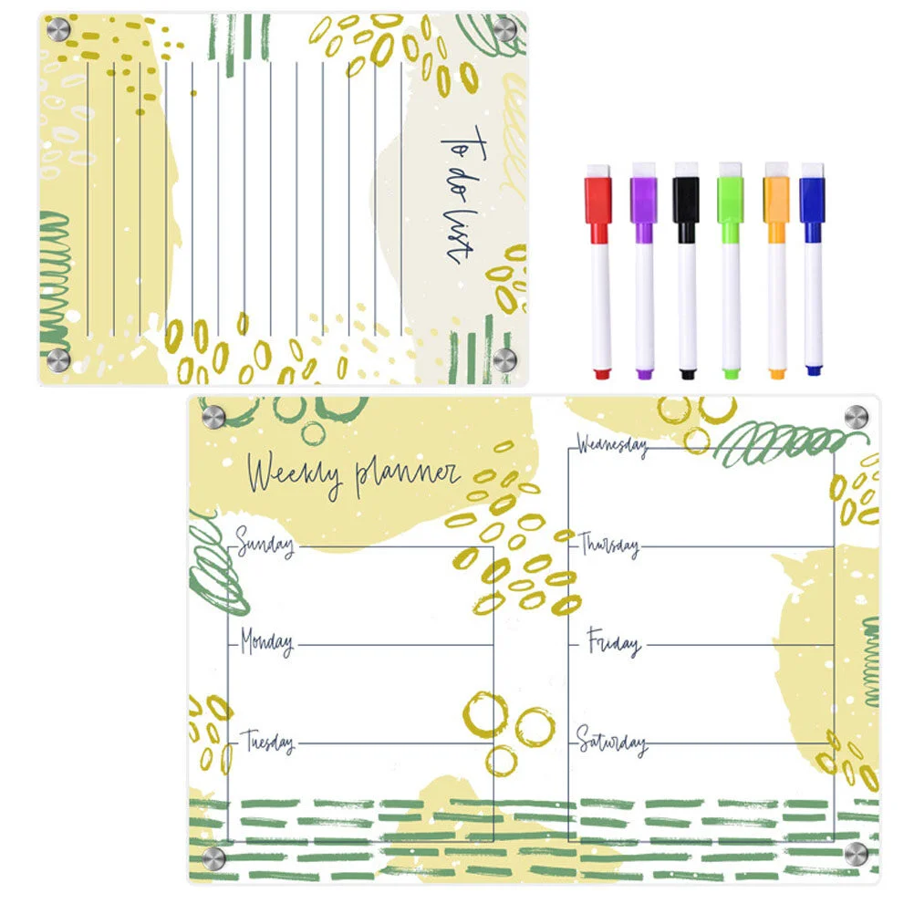 

Fridge Magnet Decorative Erasable Board Weekly Planner Planning Acrylic Writing