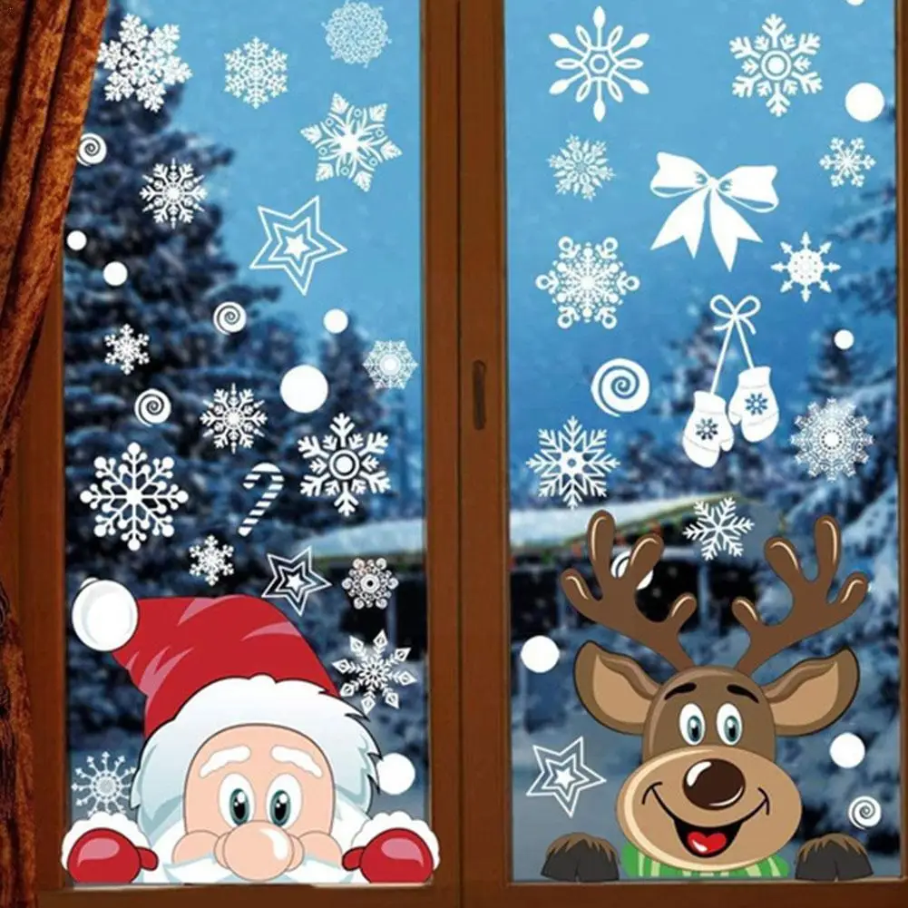 

Merry Christmas Wall Sticker Pvc Window Stickers Snowflake Wall Glass Sticker Murals For Home 2023 Xmas New Year Navidad De F7v9