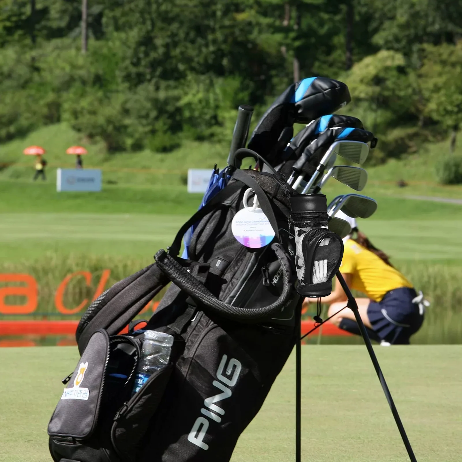 Bolsa de almacenamiento para pelota de Golf, resistente, reutilizable, con gancho ligero, A la cintura, con 3 bolas A