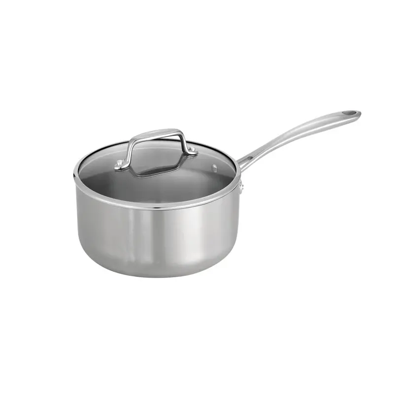 

Tri-Ply Clad 3 Qt Covered Stainless Steel Sauce Pan Professional Home Kitchenware Cookware