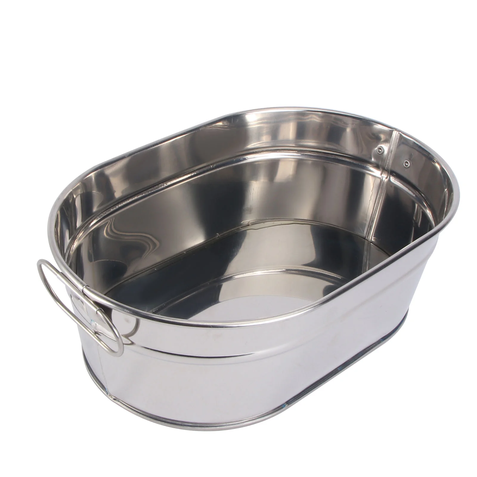 

Stainless Steel Container Galvanized Metal Tub Oval Bucket Condiment Containers Drink Tubs Parties Tin Beverage Snack Seafood