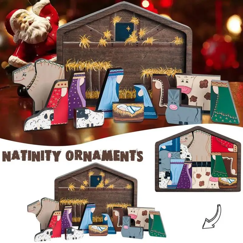 

Wooden Jesus Puzzle Statue Nativity Collectable Puzzles Family Intelligence Puzzles For Entertainment Easter Holiday Decorations