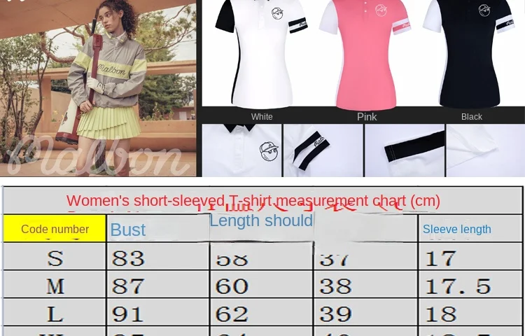 Ms summer new golf quick-drying breathable cultivate one's morality stretch t-shirts with short sleeves