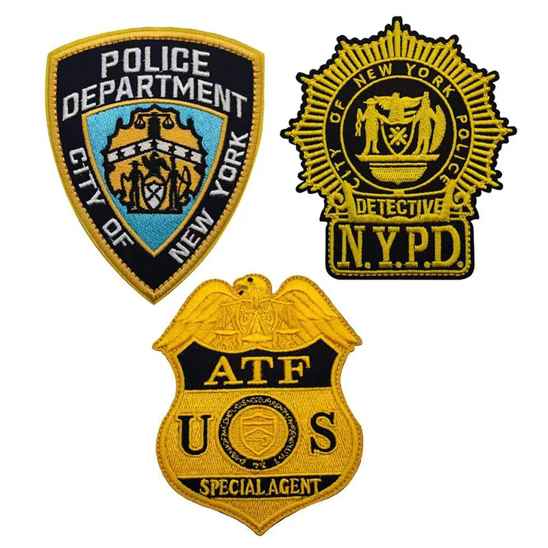 

USA Alcohol Firearms Administration ATF NYPD New York Police Embroidered Arm Badge Outdoor Backpack Cloth Sticker Patch armband