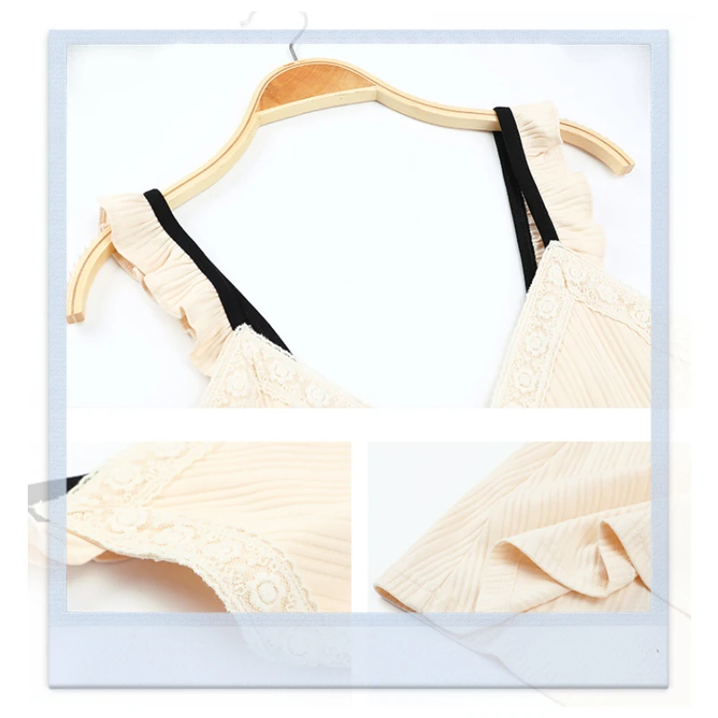 Summer Women's Sleeveless Sling Pajamas Sexy and Cute Style Korean Version of The Nightdress Casual Cotton Loose Dress Sleepwear