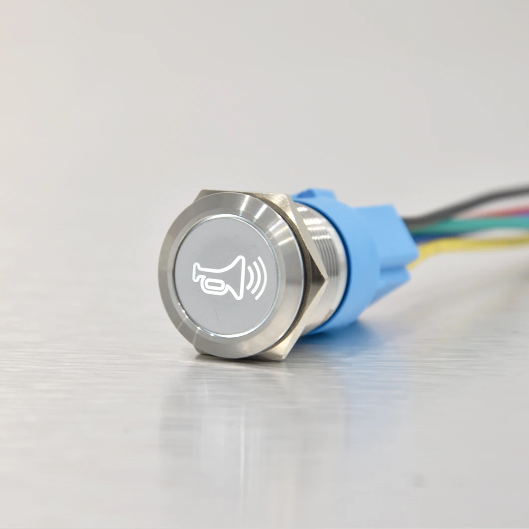 

ABILKEEN индивидуальный звуковой сигнал с подсветкой, металлическая кнопка 19/22 мм, кнопочный переключатель с плоской головкой, 1NO1NC, фиксация/мгновенный