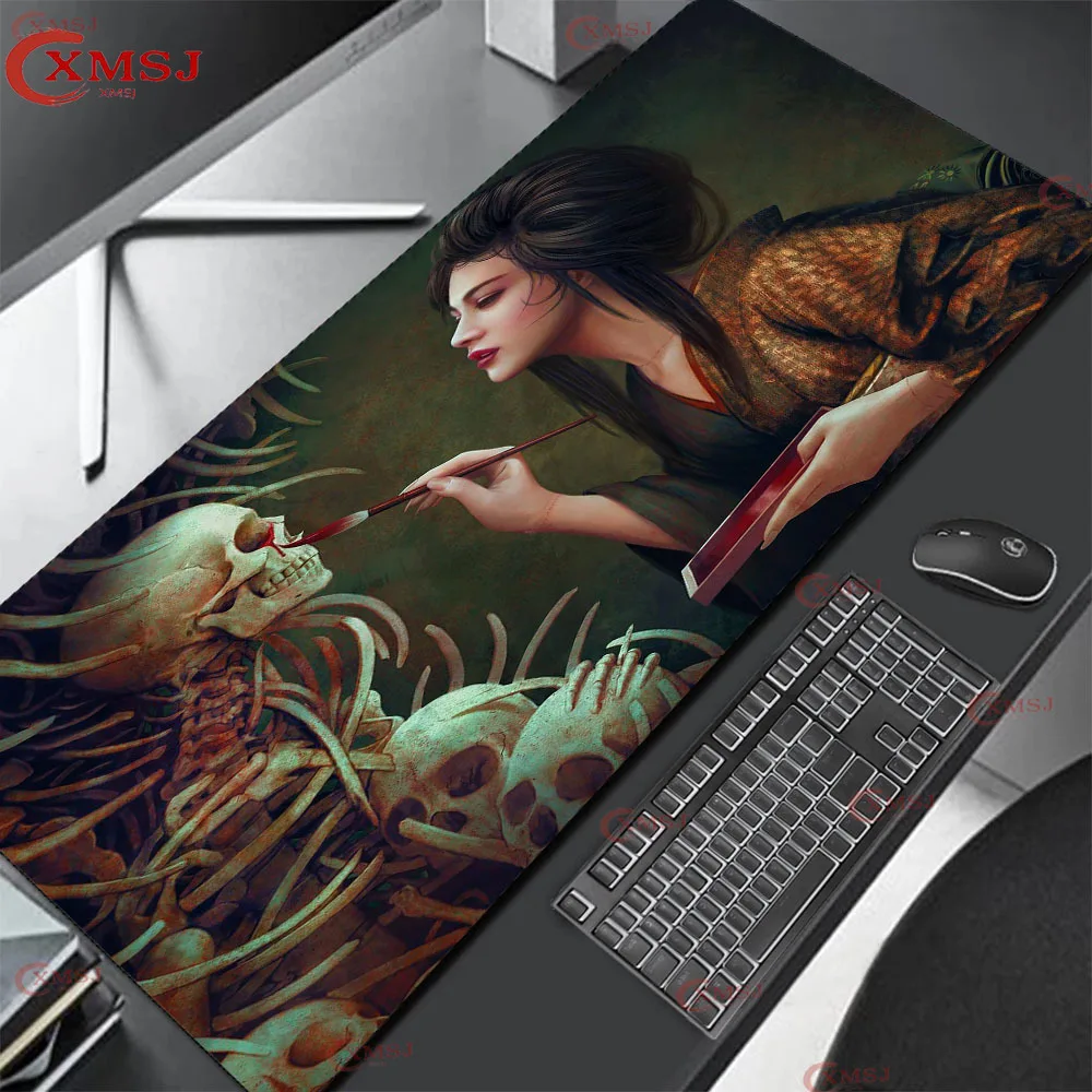 

Anime Angel and Demon Mouse Pad Computer Gamer Accessories Art Office Mouse Pad Office Keyboard Carpet Desk Decoration XXL40x90