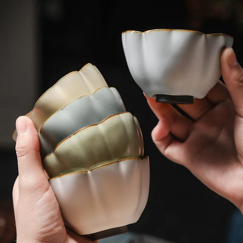 

Ceramic Tea Set High-End Tea Cup Kung Fu Tea Cup Ru Ware Tea Cup Ruyao Tea Cup Small Ceramic Cups Ceremonial Cup Bowls Teacups