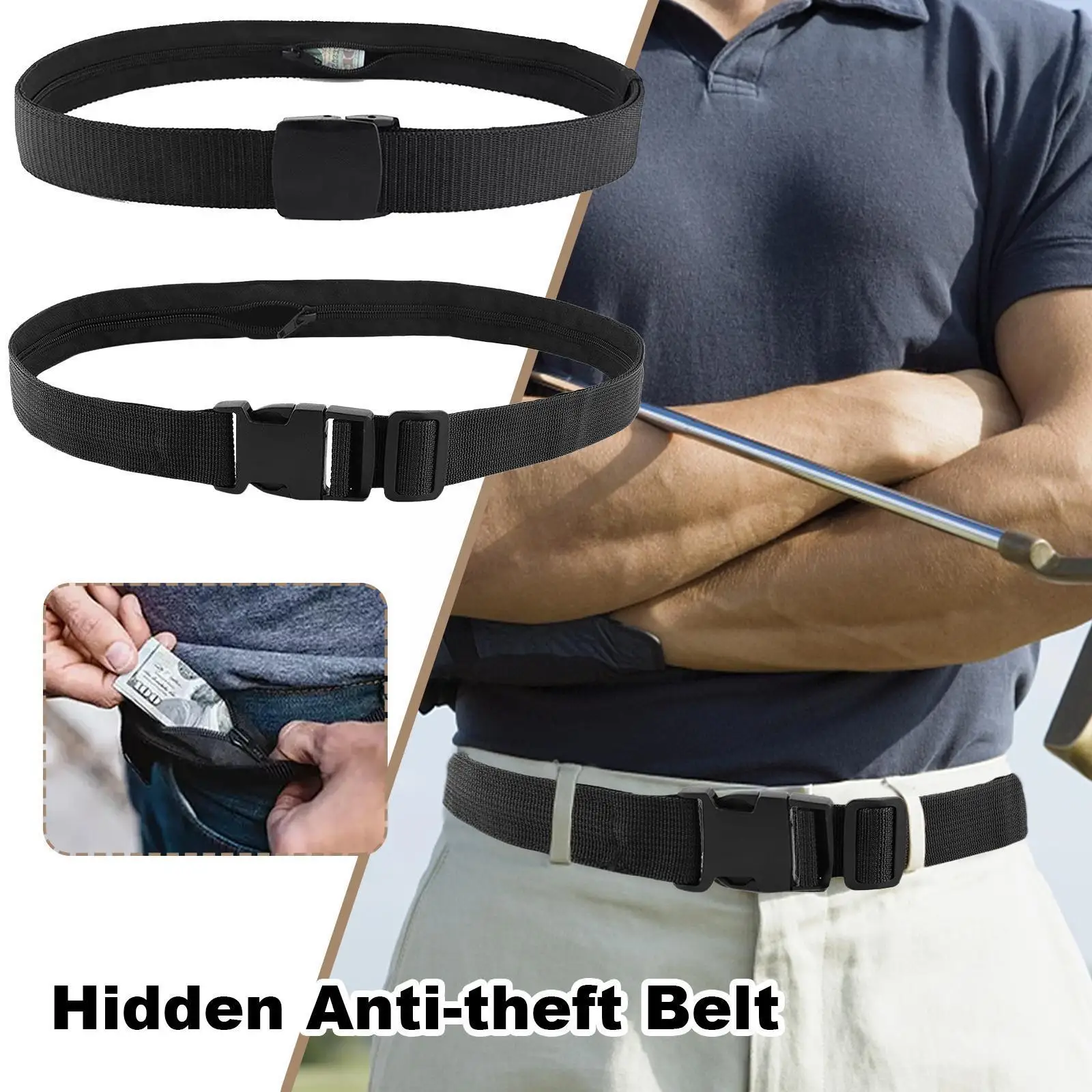 Fashion Travel Security Money Belt Travel To Prevent Secret Being Belt Pocket Zip Security Money From Hidden Stolen Waist M O0S1