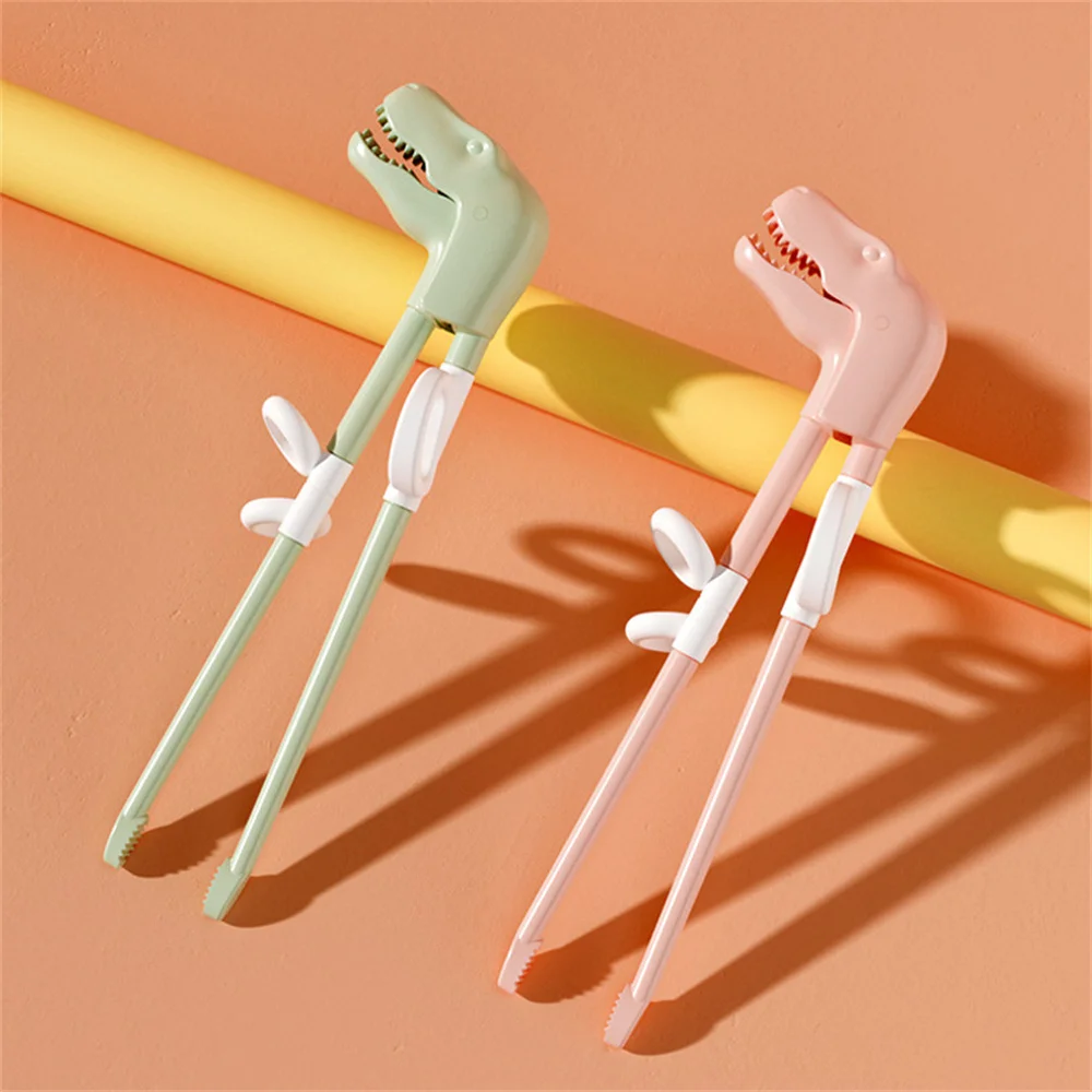 

Baby Learning Training Chopsticks Beginner Chopsticks Cartoon Dinosaur Reusable Tableware Kid Eating Training Helper Food Sticks