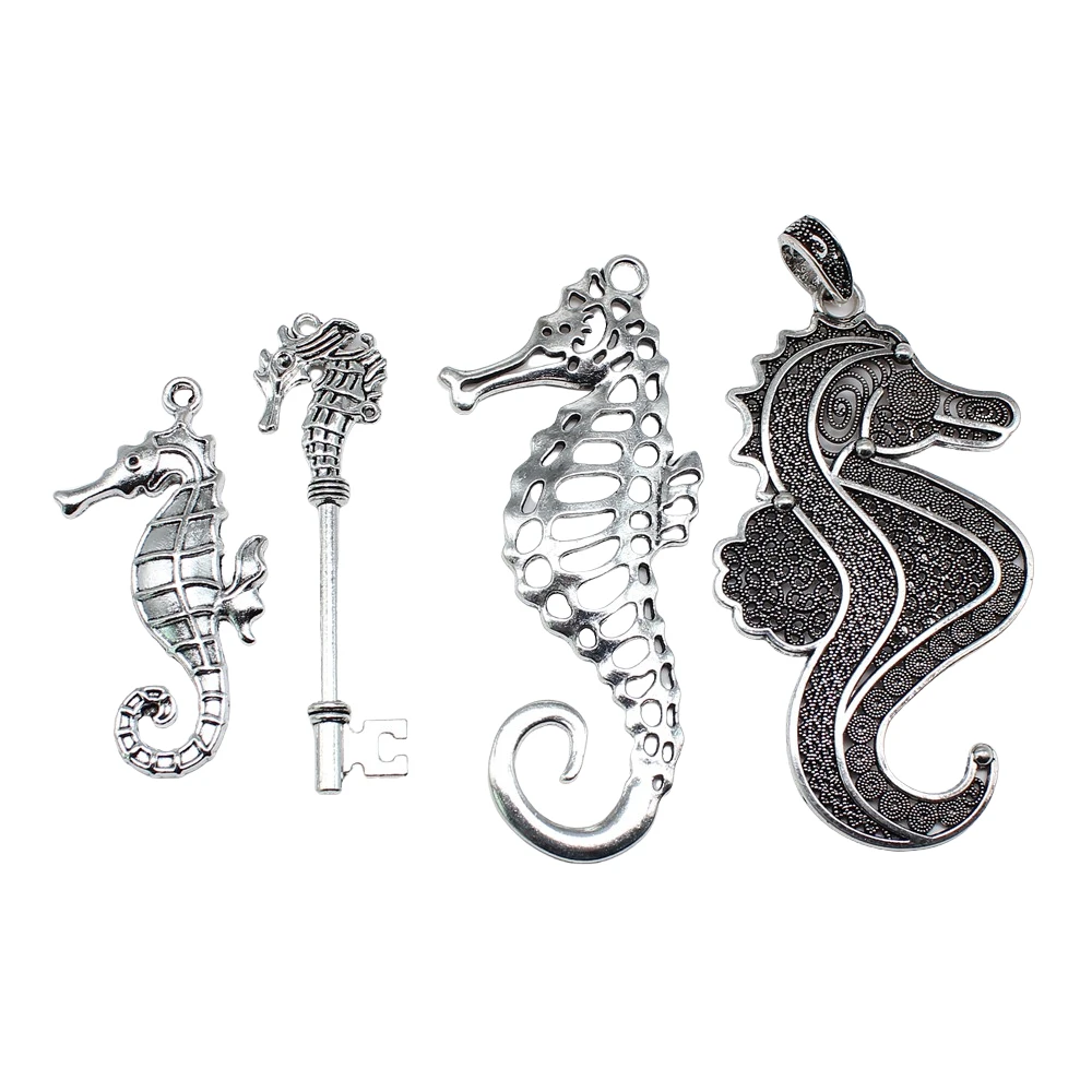 

2pcs Big Seahorse Charms Marine Life Sea Animal Pendant For Jewelry Making DIY Crafts Making Findings