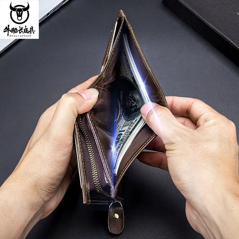 Cowhide Leather Genuine Leather Multifunctional Small Driver&Slicense Coin Purse Photo Card Package Wallet for Man
