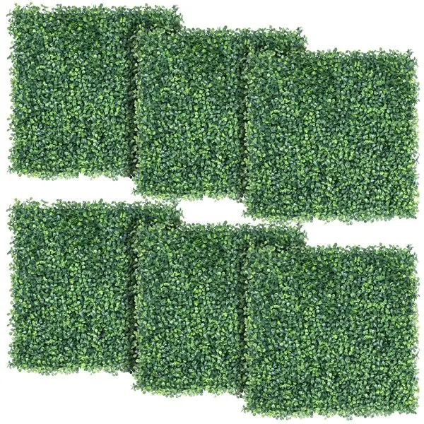

Elegant 6PCS Artificial Boxwood Panel Plastic Greenery Topiary for Indoor & Outdoor Decoration, Home Garden Decor.