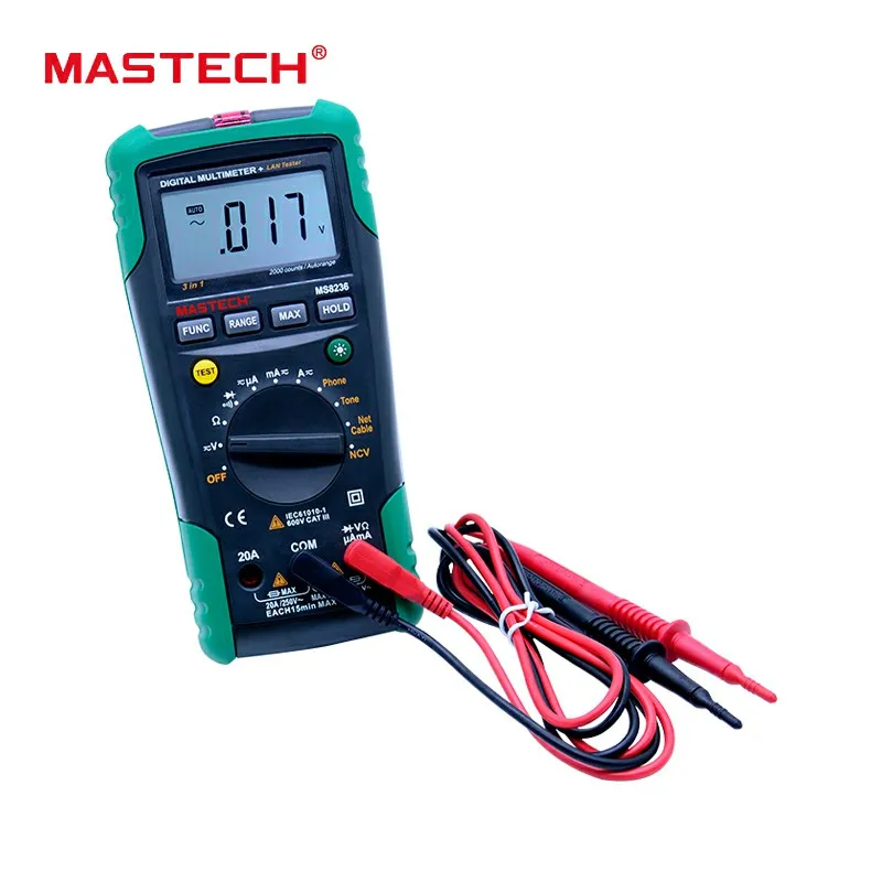 

Free shippingMS8236 MASTECH Digital Multimeter + Network Cable Track Tester Tone Telephone Line Check Non-contact Voltage Detect