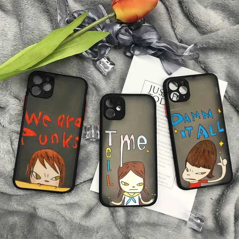 

Yoshitomo Nara art painting pattern Phone Case matte transparent For iphone 11 12 13 7 8 plus mini x xs xr pro max cover