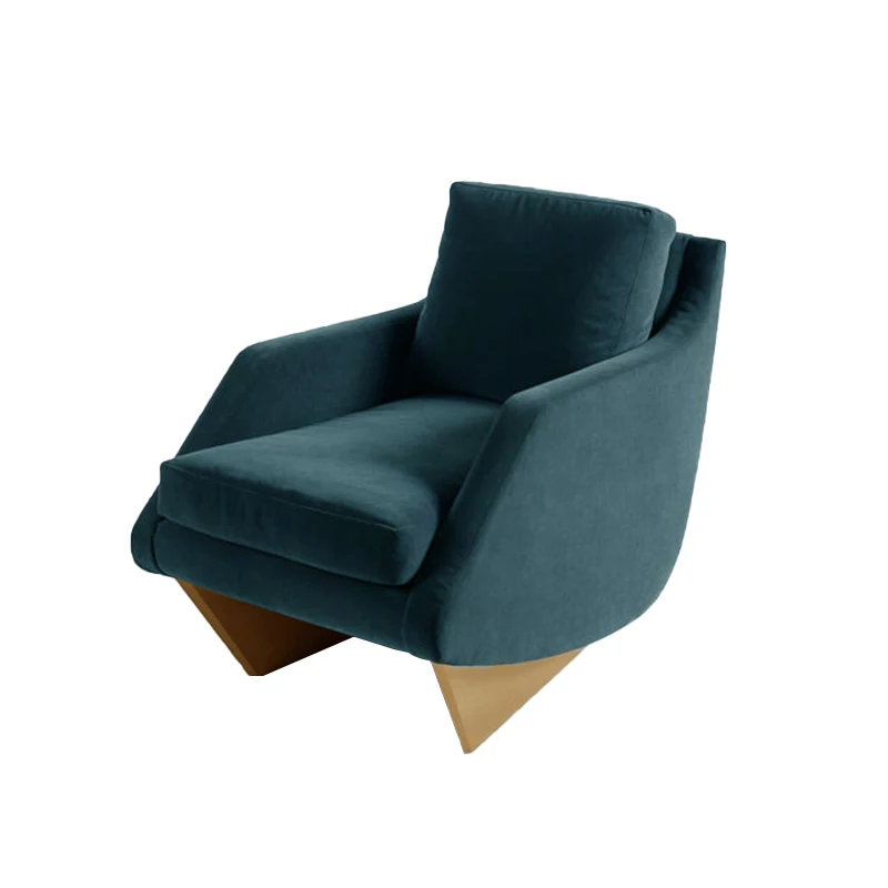 

Flannel Light Luxury Single Sofa Simple Design High-End Lazy Lounge Chair Small for Villa Living Room