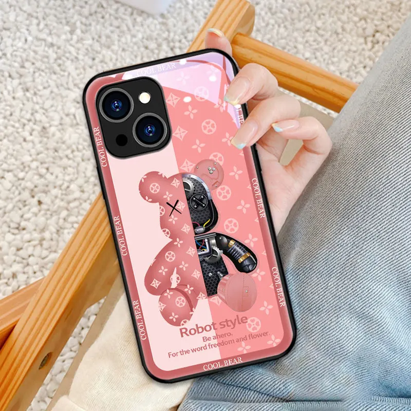 

For IPhone 12pro Phone Case 11 Glass Full Package IPhone 13 Tide Brand Xsmax Violent Bear XR 7p8p Iphone 11 Cases for Women