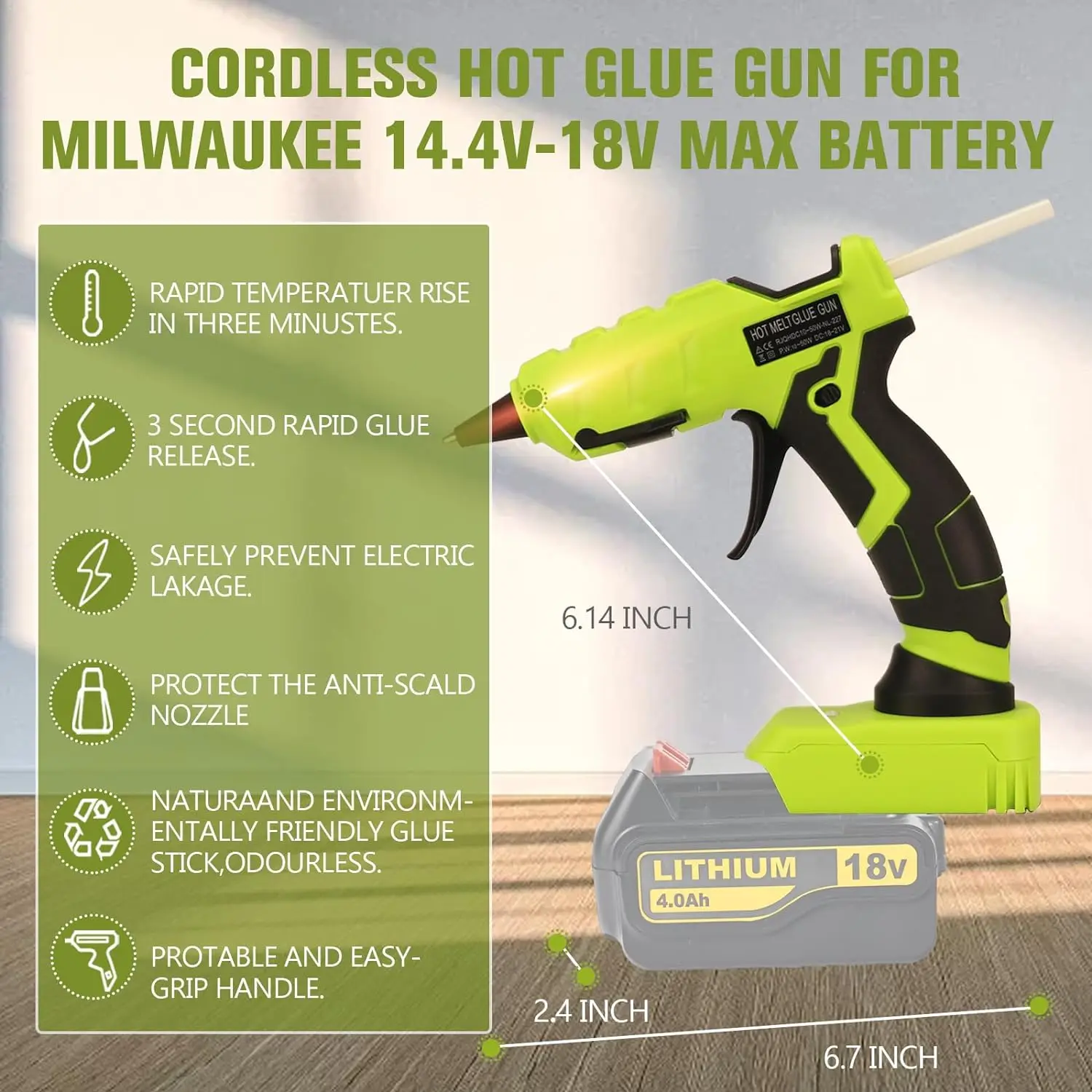 Клеевой пистолет для Black Decker беспроводная термоклеевая пушка 30s быстрого