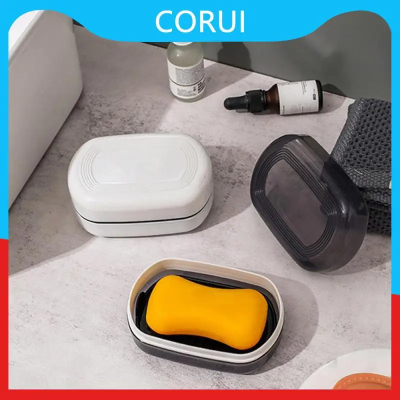 

Pp Material Portable Travel Soap Box Sealing Double Layer Soap Case For Household Use Soap Case Container Bathroom Products