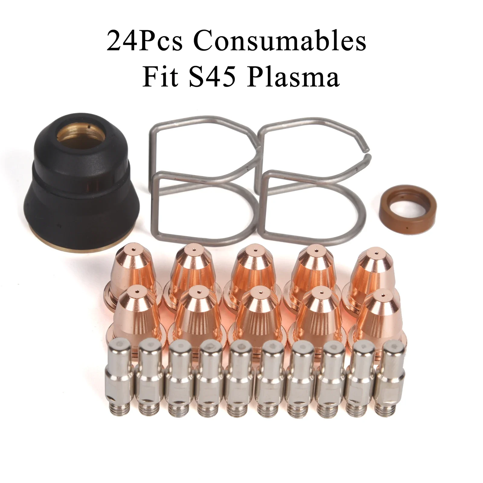 Набор плазменных горелок S45, 24 шт., ручной настольный резак, насадка, защитная крышка электрода, подходит для плазменной резки S45