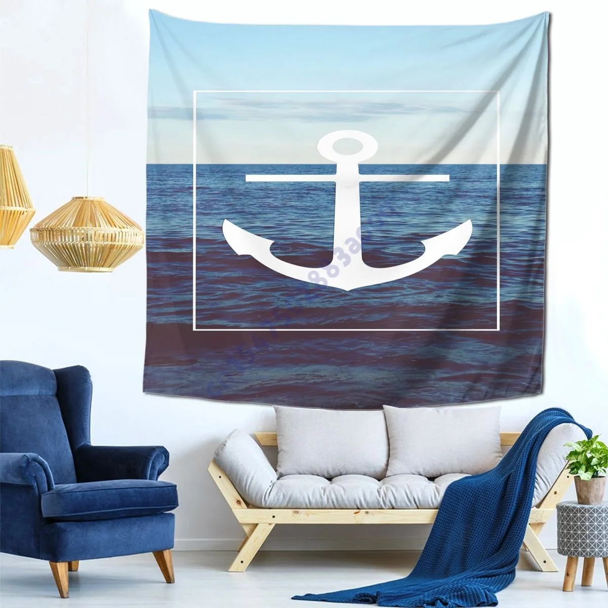 

CHEVRON ANCHOR Tapestry Anime Bedroom Decoration Wall Hanging Room Decoration Background Cloth Ornaments