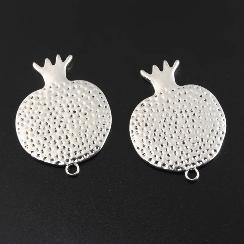 

3pcs Silver Color 47x35mm Pomegranate Charms Punica Granatum Fruit Pendant Fit Handmade Metal Jewelry Making Finding Supplies