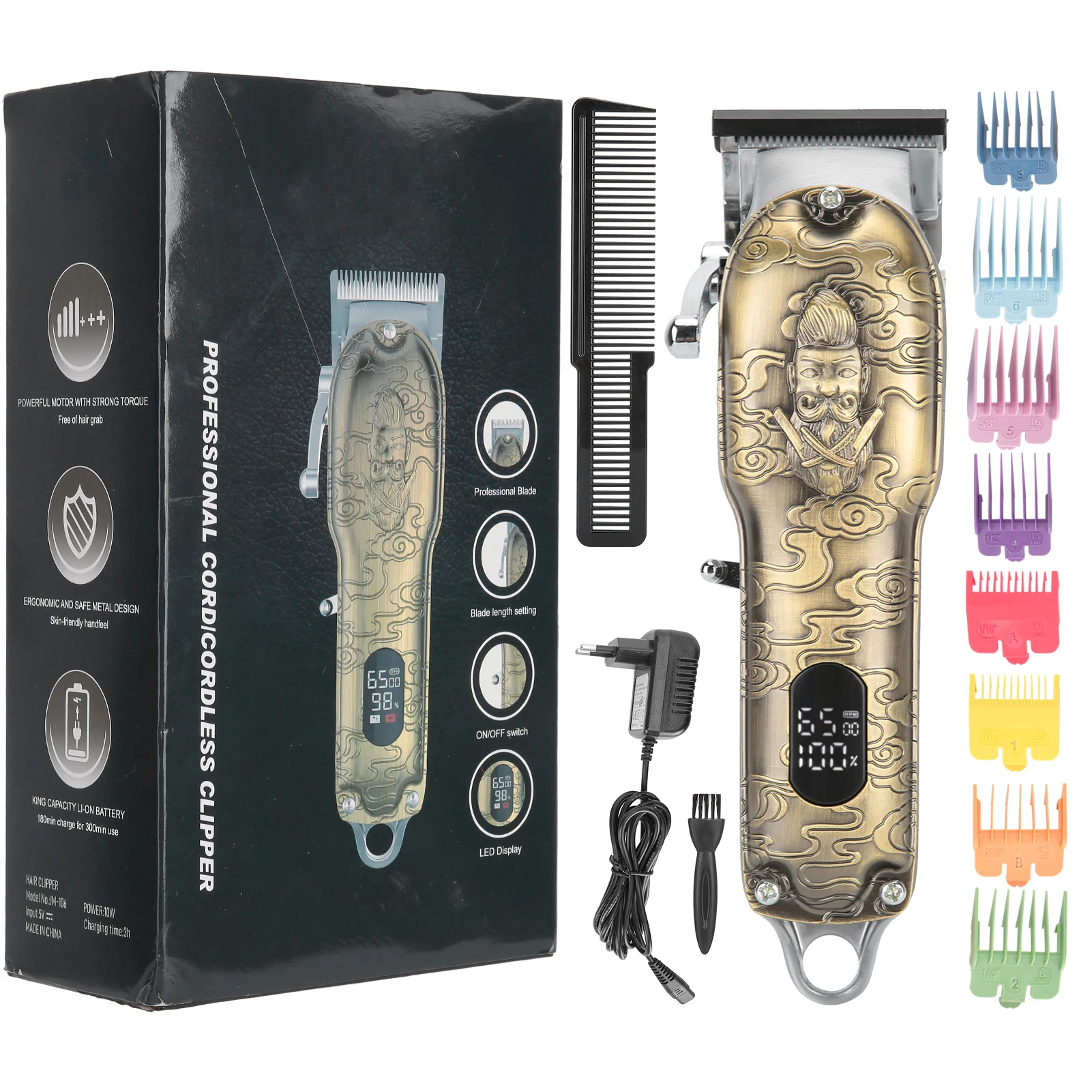 

Electric Hair Clipper Set LCD Digital Men Beard Trimmer Barber Cutter for Oil Head 110‑240VEU Plug