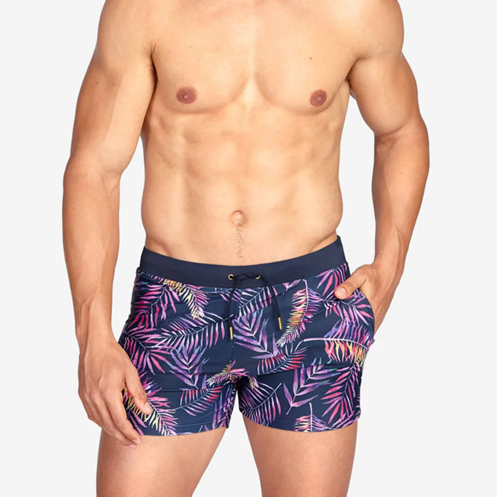 

FZ52 sexy coleus print low waist tight men swimwear swimming beach shorts bikinis hot gay men surf swim trunk briefs swimsuits