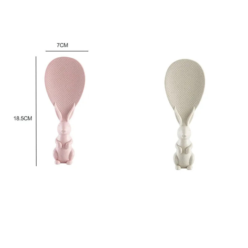 Милый кролик антипригарная рисовая ложка материал пшеничной соломы стандартная