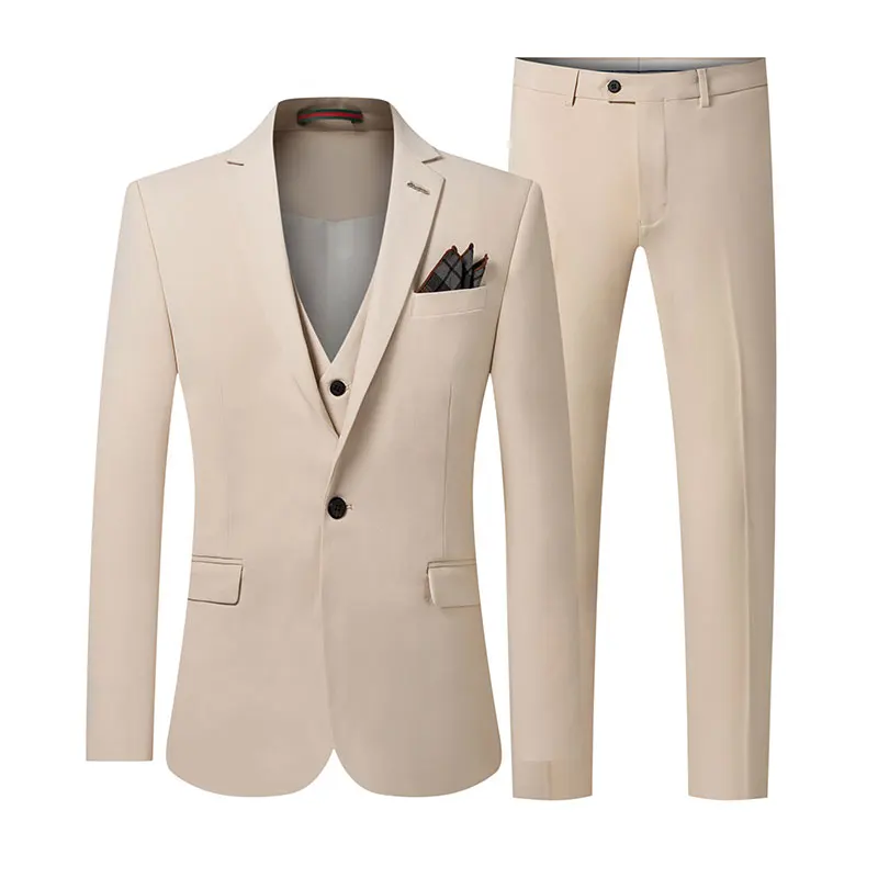 

New autumn and winter (suit + waistcoat + trousers) suit British casual fashion men business suit men slim suit three pieces