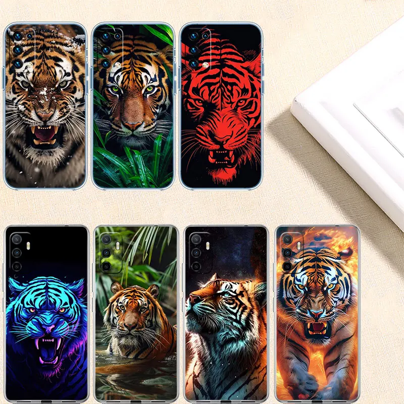 Фото Прозрачный чехол для телефона IO4 Animal Tiger для Motorola Moto G40 G04 G05 One Ace Action Fusion + Plus Hyper Macro Vision Zoom №4