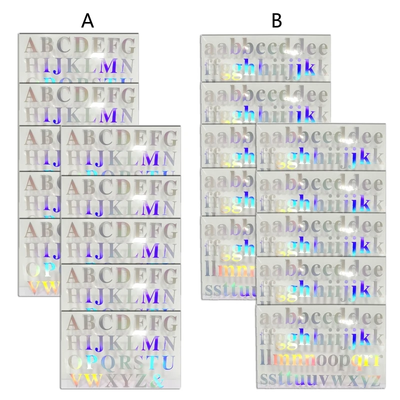 

10PCS Decorate Stickers for Silicone Resin Mold Holographic Clear Film Alphabet Letter Resin Sticker for Resin Craft DIY