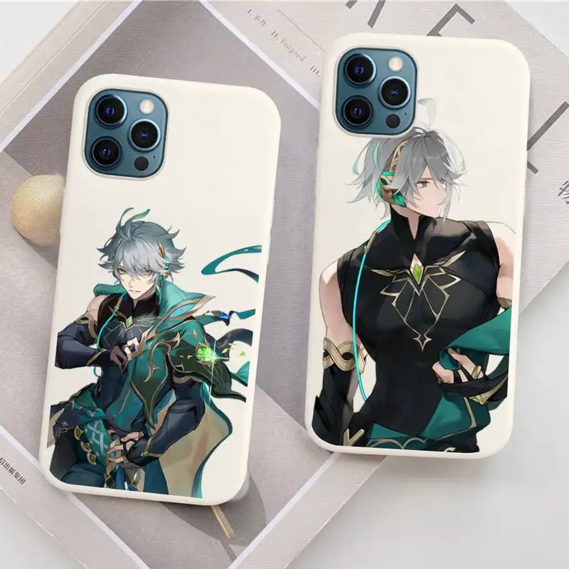 Чехол для телефона Genshin Imapct alhaiтэм для iPhone 14 11 12 13 Mini Pro Xs Max 8 7 6 6S Plus X XR однотонный чехол карамельных цветов