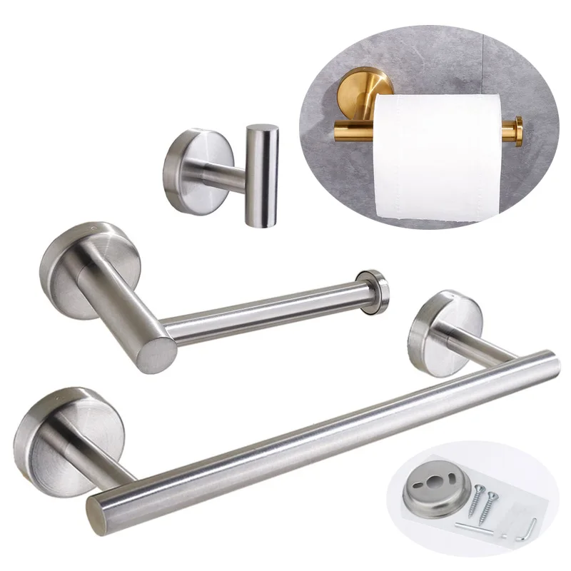 

Stainless Steel Toilet Roll Paper Holder Organizers Punch Towel Rack Wall Mount Toilet Tissue Napkin holder Bathroom Accessories