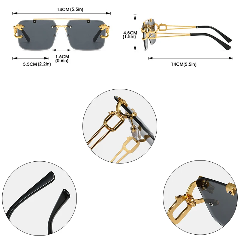 Мужские и женские ретро-очки без оправы SO &amp EI металлические Квадратные