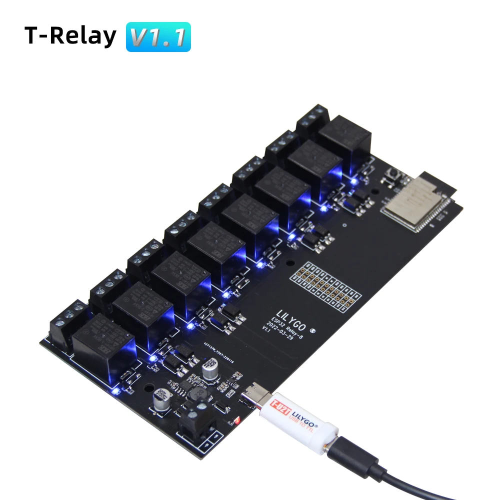 LILYGO®Релейный модуль T-Relay ESP32 5 В 8 каналов с изоляцией оптрона беспроводная плата