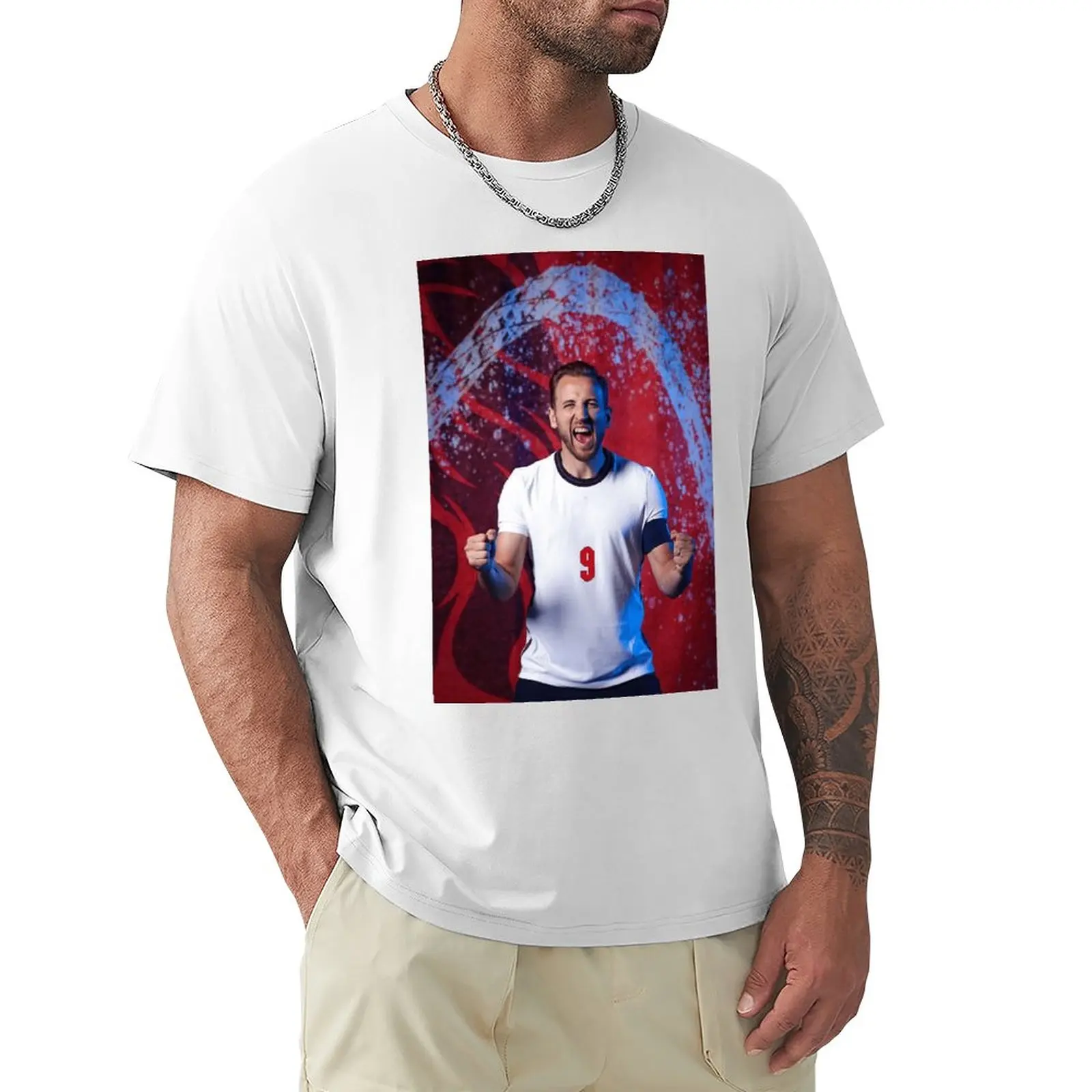 

England Harryss And Kaness 7 Football Team Movement Champion Novelty T-shirts Vintage Round Neck Fitness USA Size