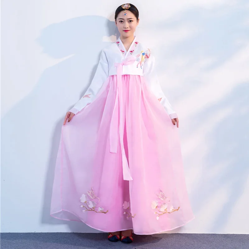 Традиционный костюм Hanbok для женщин улучшенный корейский Костюм Дворцовый